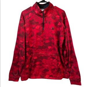 Champion Performance duofold warm ctrl red camouflage half zip pullover